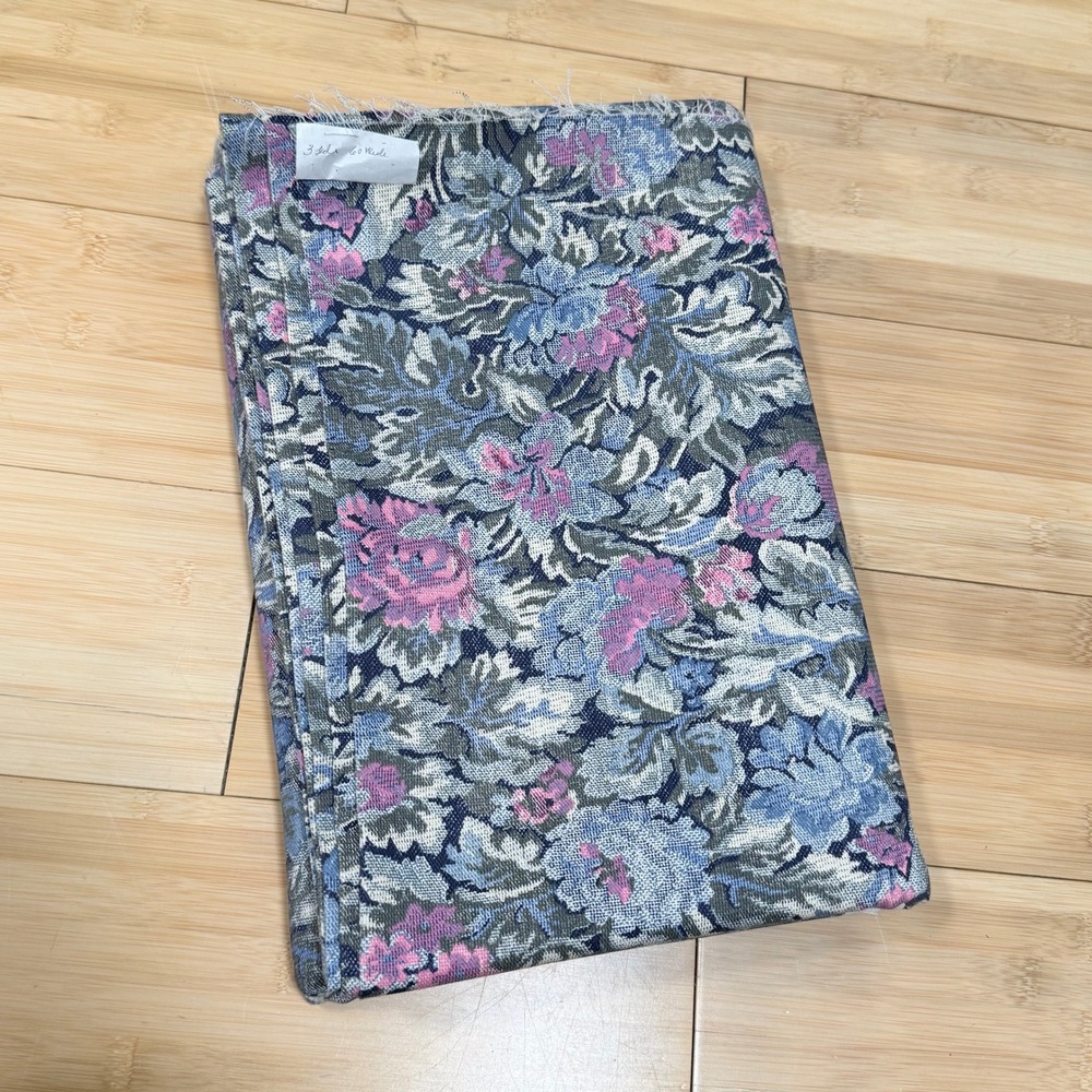 Vintage Peter Pan New Deadstock Floral Heavy Decor Tapestry 60" W 3 Yd Fabric